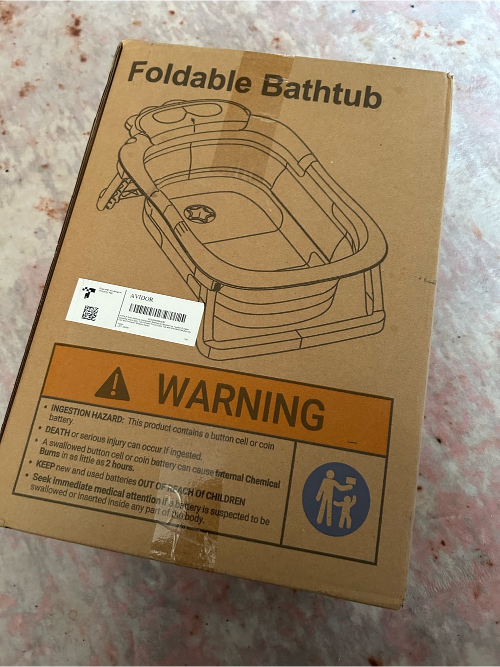 Foldable Bathtub - Brown Collapsible Home Bath